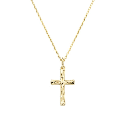 Golden Cross Charm Necklace