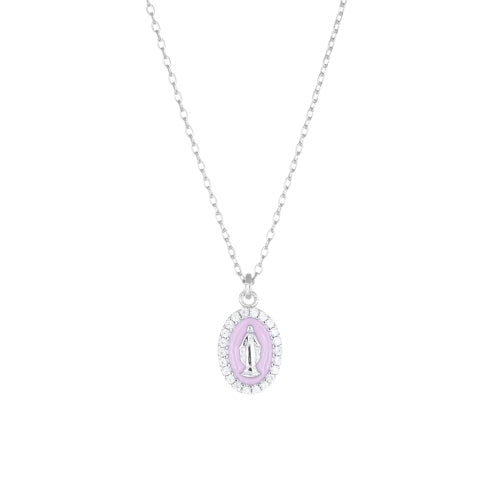 Miraculous Mary Charm Necklace in Sterling Silver