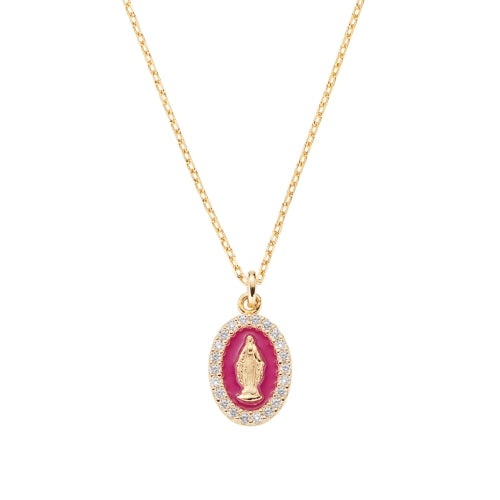 Miraculous Mary Charm Necklace in Sterling Silver