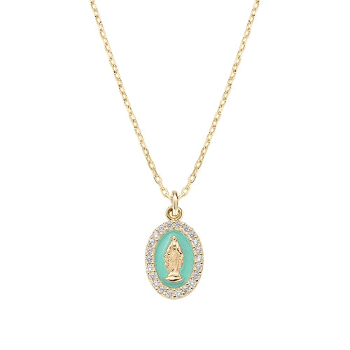 Miraculous Mary Charm Necklace in Sterling Silver