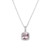 Cushion-Cut Lady Charm Necklace in Sterling Silver