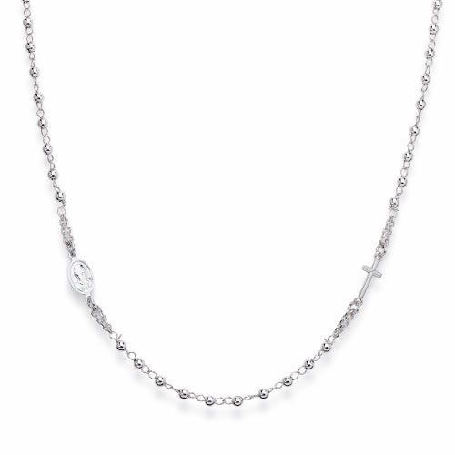 Rosary Necklace in Sterling Silver