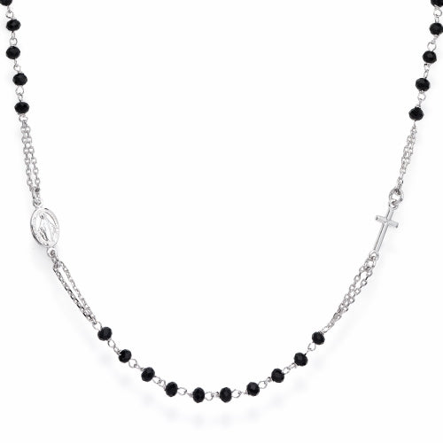 Rosary Necklace in Sterling Silver