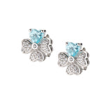 Quadricuore Stud Earrings in Sterling Silver