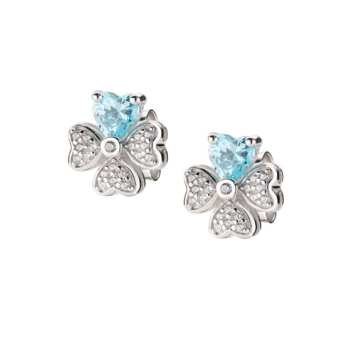 Quadricuore Stud Earrings in Sterling Silver