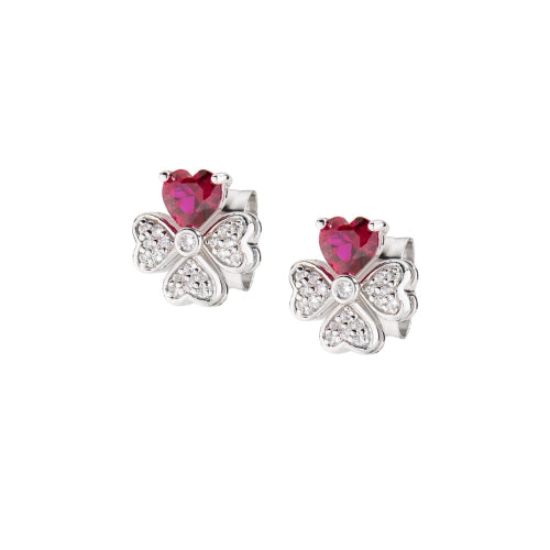 Quadricuore Stud Earrings in Sterling Silver