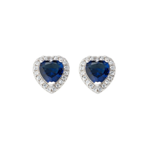 Stud Earrings in Sterling Silver with Zirconia