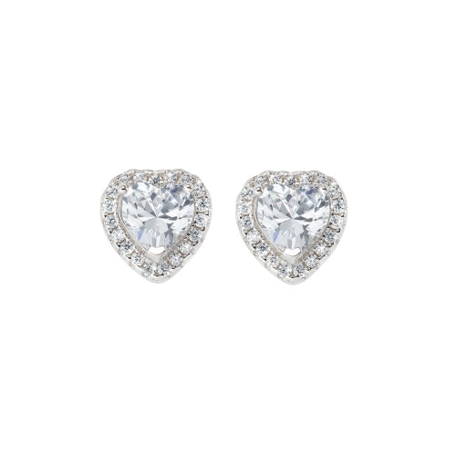 Stud Earrings in Sterling Silver with Zirconia