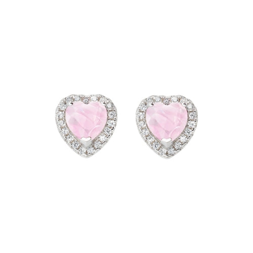 Stud Earrings in Sterling Silver with Zirconia