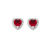 Stud Earrings in Sterling Silver with Zirconia