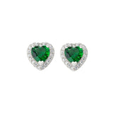 Stud Earrings in Sterling Silver with Zirconia