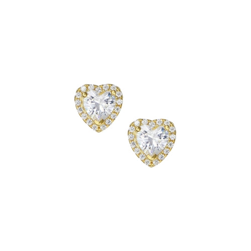 Stud Earrings in Sterling Silver with Zirconia