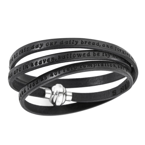 The Lord's Prayer Leather Wrap Bracelet