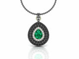 Silver Pendant Green Hydro Black Spinels and White Topaz - Craig Shelly